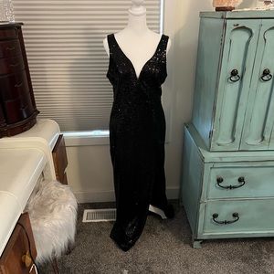 Venus Black Sequin Formal Gown Dress